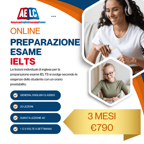 Corso individuale 3 mesi Preparazione IELTS - durata lezione 45'
